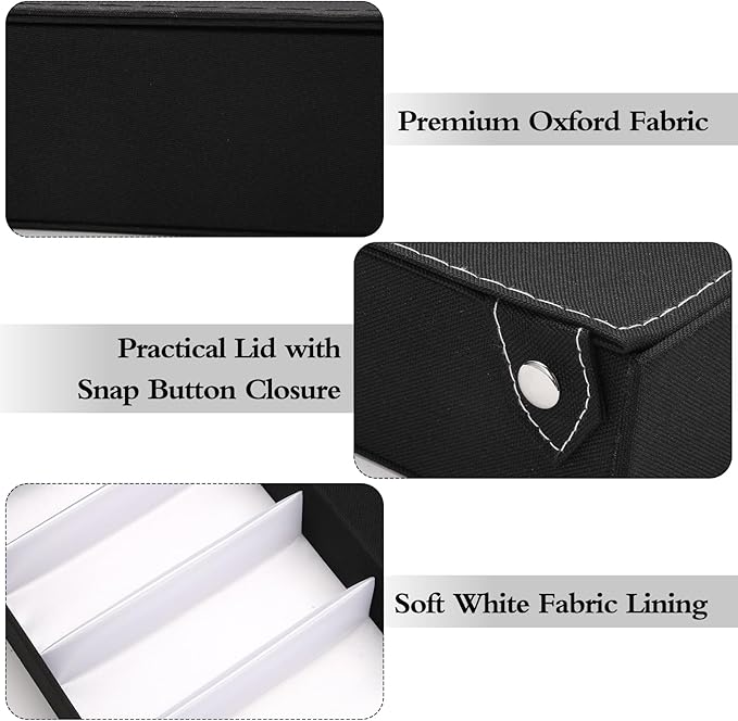 Baojulong 8-Slot Eyeglass Case Organizer - Stylish Storage for Sunglasses & Glasses, Ideal for Home Use & Eyewear Collectors
