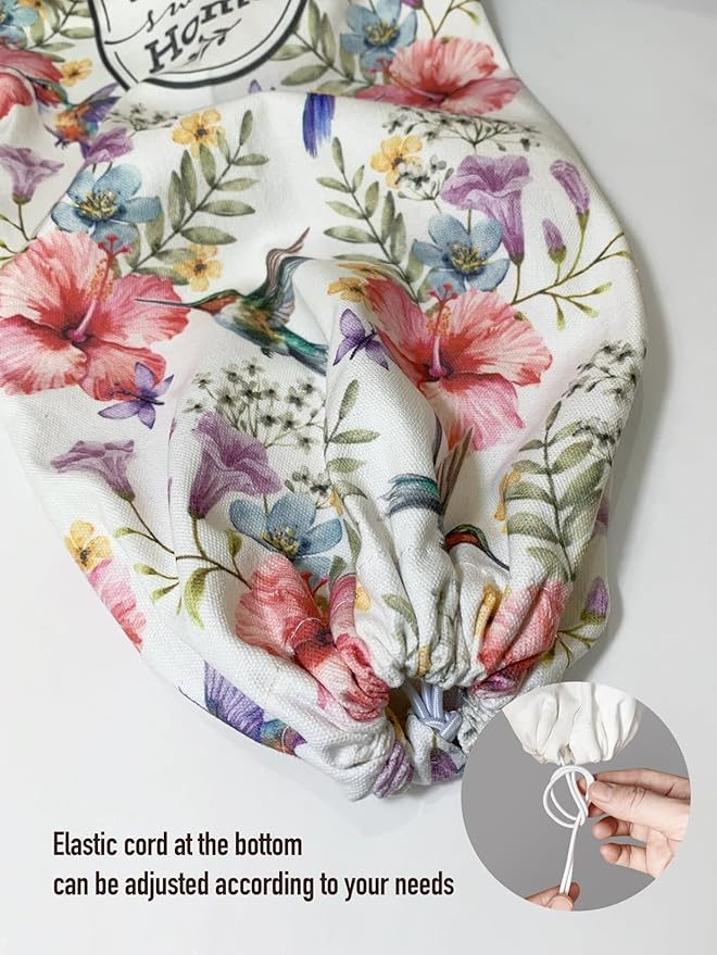 Hglian Hummingbird and Flower Plastic Bag Holder Storage Organizer Keeper Dispenser for Kitchen Extra Large