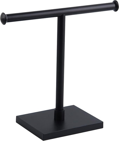SUS 304 Stainless Steel Hand Towel Holder Standing Tree Rack for Bathroom Vanities Countertop, Matte Black DZY011-BK