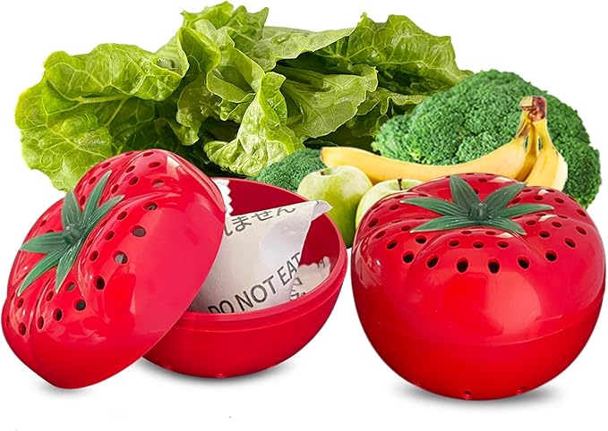 ShuRex Produce Freshness Preserver Saver Kit- Keep Fruits and Vegetables Fresh Longer, Ethylene Gas and Odor Absorber in Refrigerator (2 Pack)