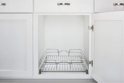 Rev-A-Shelf Kitchen Cabinet Pullout Shelf and Drawer Organizer Slide Out Pantry Storage Basket in Multiple Sizes, 15 x 20 In, 5WB1-1520CR-1
