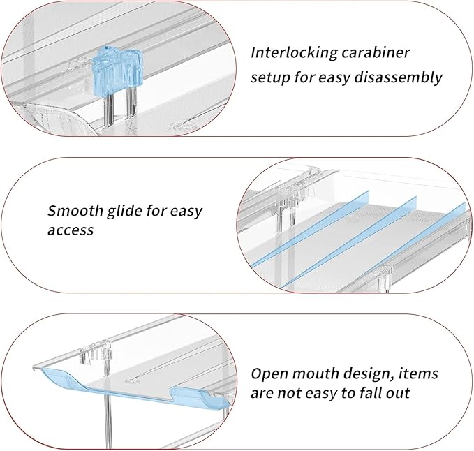 Can Organizer for Pantry, 3 Sets 4 Tiers Can Storage Organizer Pantry,Soda Can Organizer for Fridge 48 Cans Rack Automatic Rolling Stackable Canned Food Organizer,Clear