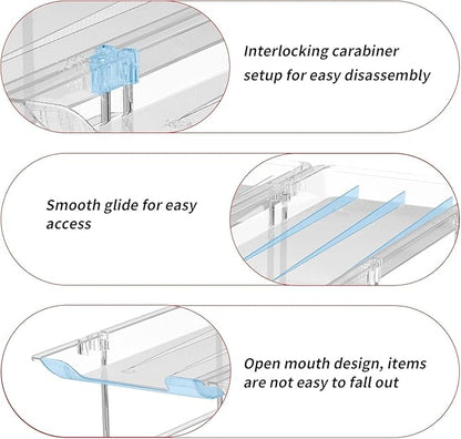 Can Organizer for Pantry, 3 Sets 4 Tiers Can Storage Organizer Pantry,Soda Can Organizer for Fridge 48 Cans Rack Automatic Rolling Stackable Canned Food Organizer,Clear