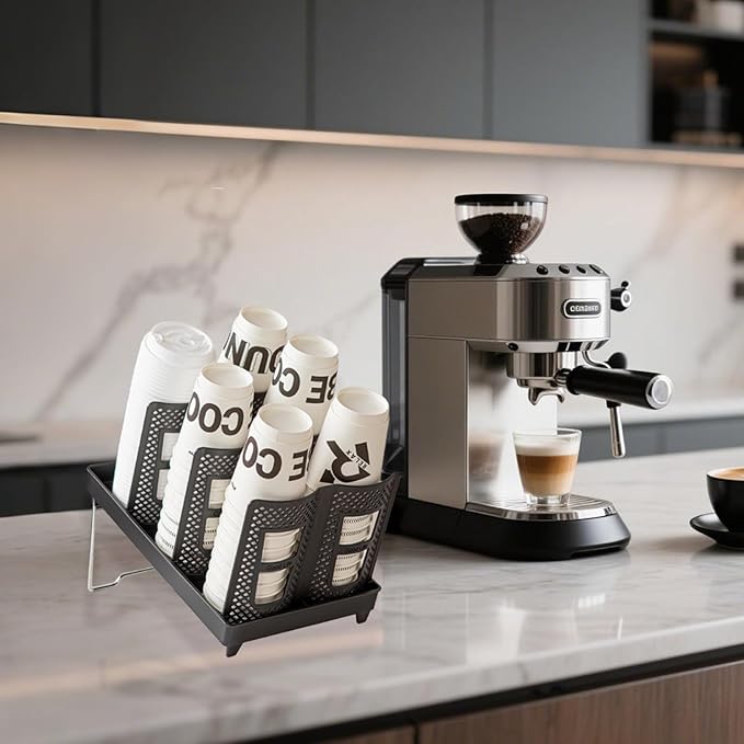 Coffee Cup Holder, Plastic Cup Holder 6 Slots, Suitable for Countertop Coffee Station, Bar, Restaurant, Breakroom Home