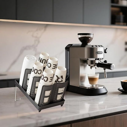 Coffee Cup Holder, Plastic Cup Holder 6 Slots, Suitable for Countertop Coffee Station, Bar, Restaurant, Breakroom Home