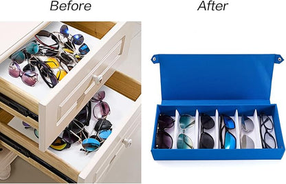 TRIUMPH VISION Sunglasses Organizer Storage Eyeglasses Holder - Multiple Glasses Case Box Eyewear Case with Lid