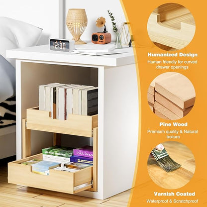 Pull Out Cabinet Organizer, 26''W×21''D Sliding Drawers for Cabinets, 2 Tier Soft Close Slide Out Wooden Pull out Drawers, Base Cabinet Organization for Kitchen, Pantry, Bathroom