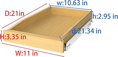 Wooden Pull out Cabinet Organizer 11" W x 21" D x 3.35" H, Heavy Duty Slide Out Drawers Pull-Out Home Organizers for Kitchen Cabinets