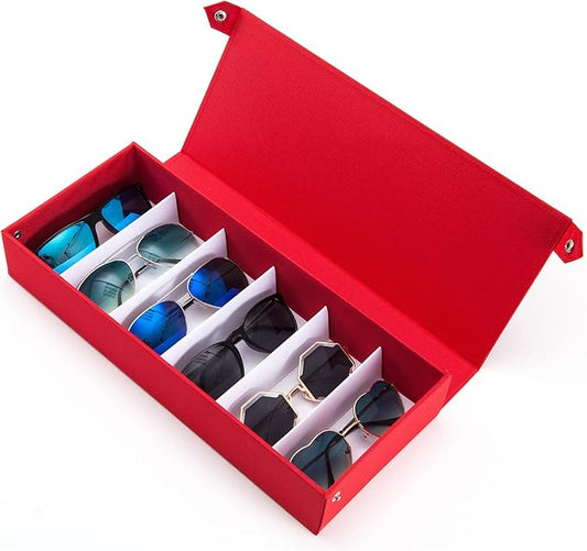 TRIUMPH VISION Sunglasses Organizer Storage Eyeglasses Holder - Multiple Glasses Case Box Eyewear Case with Lid