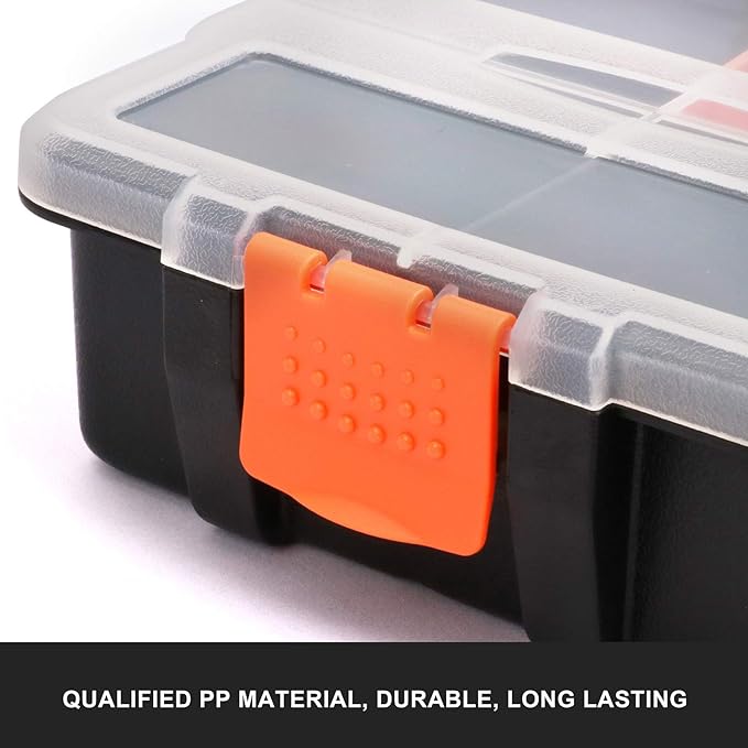 CASOMAN Hardware & Parts Organizers, 4 Piece Set Toolbox, Compartment Small Parts Organizer, Versatile and Durable Storage Tool Box