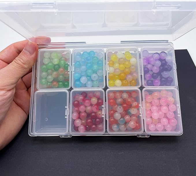 Tackle Box Organizer - Plastic Storage with Removable Compartment, Small Parts, Craft & Sewing Accessories (8-GRIDS)