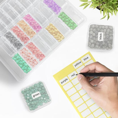 Guyuyii 62 Pcs Portable Bead Organizer - Clear Boxes with Hinged Lids, Perfect for Crafts and Jewelry