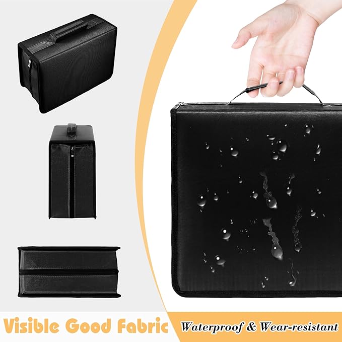 DVD Case CD Storage,384 Capacity CD Cases Holder DVD Storage Case Holders CD DVD Disc Case Storage Wallet Binder for Car Home Office Travel (Black)