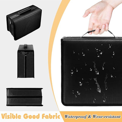 DVD Case CD Storage,384 Capacity CD Cases Holder DVD Storage Case Holders CD DVD Disc Case Storage Wallet Binder for Car Home Office Travel (Black)