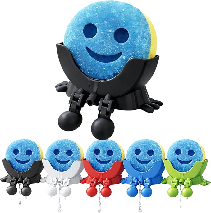 Drip Daddy Peeing Sink Caddy Rack with Drainage – Funny Scrub Sponge Holder & Soap Organizer, Compact Kitchen Countertop Storage Stand Accessory (Black)