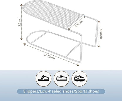 CiBiZi Shoe Slots Organizer 20Pack Metal Shoe Stackers for a Pair of Shoes Display Shelf Shoe Holder Shoe Storage Closet Organizers Shoe Space Saver Organizador de Zapatos White