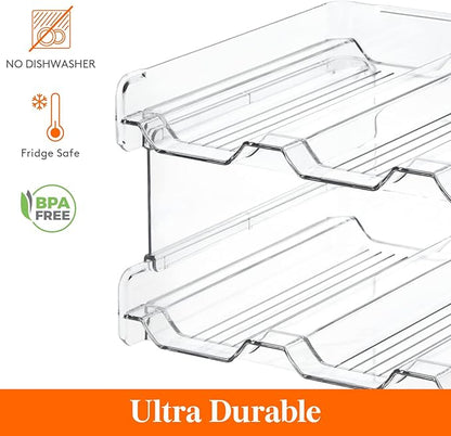 Lifewit Stackable Water Bottle Organizer for Cabinet, Plastic Bottle Holder Fits Bottles/Tumblers up to 3.8" Diameter for Pantry/Countertop, 3 Tier Holds14 Bottles 41 x 20 x 24 cm/16 x 8 x 9.5"