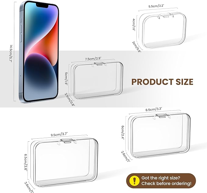 Small Bead Organizers and Storage, 12 Clear Plastic Boxes with Hinged Lids, for Beads, Jewelry Making, Crafts, Hardware, Fishing Tackle, Small Parts (32 Labels)