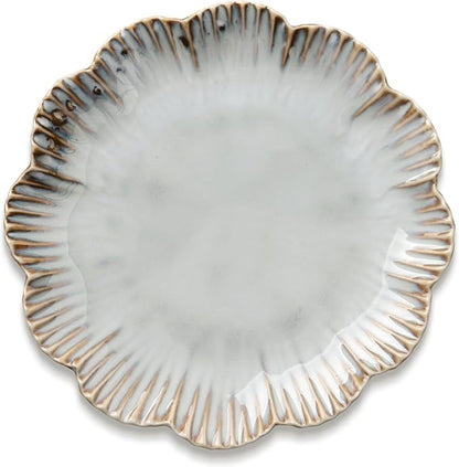 Ceramic Jewelry Dish, Decorative Tray for Rings Earrings Necklaces Bracelet Watch Keys, 4.50" Trinket Tray as Gifts for Women (Reactive Flower)