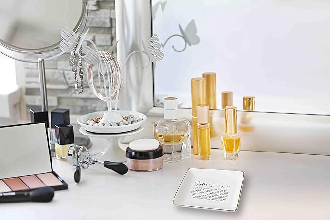 Topthink the Only Thing Better Than Having You as A Sister-in-Law Ceramic Jewelry Holder Ring Dish Trinket Tray Birthday Christmas Valentines Day Thanksgiving Gift for Sister in-Law Bouns