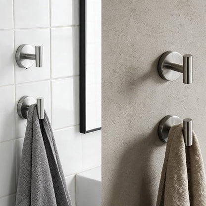 5Pcs Brushed Nickel Bathroom Hardware Towel Bar Accessories Set 23.6 Inch SUS304 Stainless Steel Bath Towel Racks with Toilet Paper Holder Shelf for Bathroom Kitchen Wall Mounted, Middle Removable