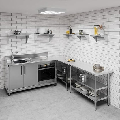 AmGood 10" X 16" Stainless Steel Wall Shelf | Metal Shelving | Garage, Laundry, Storage, Utility Room | Restaurant, Commercial Kitchen | NSF
