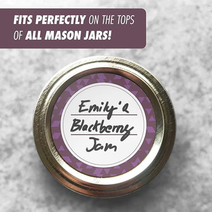 Canning Labels Dissolvable Stickers for Mason Jars and More (2" Round 200/roll) Canning Supplies Washes Off in Seconds Like Magic - Jar Labels Homemade Jam, Jelly, and More (Eggplant)