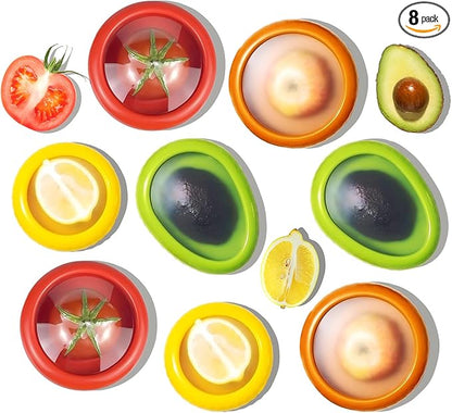LYLHZRMDGC Set of 8 Avocado Saver and Onion Storage Set, Fresh Pod, Reusable Silicone Storage Pods for Avocado, Onions, Tomatoes, Garlic – Anti-Oxidation for Fridge, Send Goods from Local Warehouse