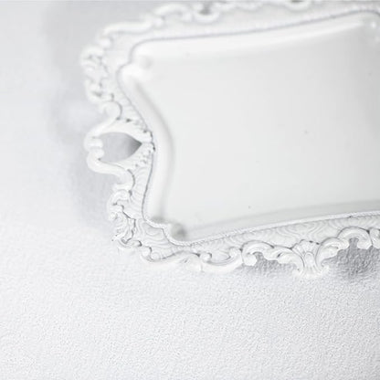 Funly mee Antique Trinket Dish Vintage Jewelry Tray, Ring Holder (White, S)