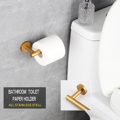 GERZWY Bathroom Toilet Paper Holder Paper Gold Stainless SteelTowel Dispenser Tissue Roll Hanger Wall Mounted