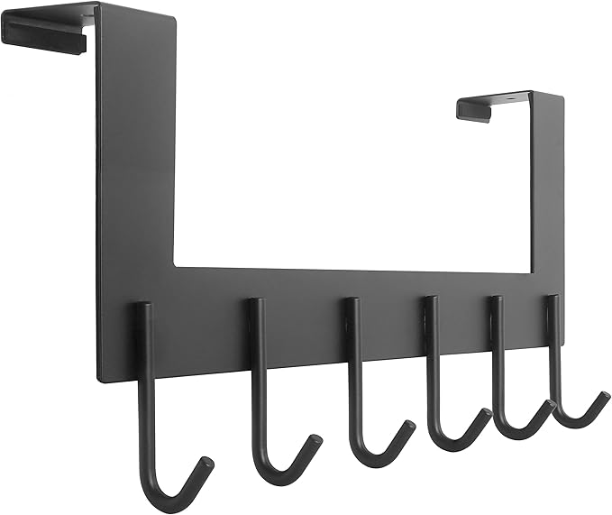 WEBI Over The Door Hook for Hanging Door Hanger:Over Door Towel Rack,Door Coat Hanger Over The Door Coat Rack for Towels,Clothes,Back of Bathroom,Black