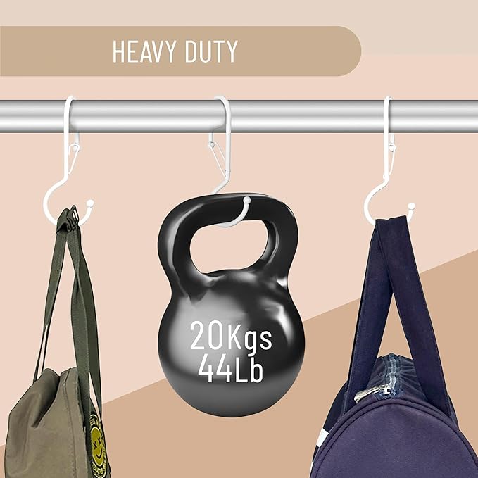 Blau Marité 6 Purse Hanger for Closet. Tote Hanger. S-Shaped Hooks S Hooks Twist Design. Anti Drop S-Shaped Hook for Hanging Handbags with Safety Buckle to Prevent Falls. Heavy Duty. (White, Twisted)