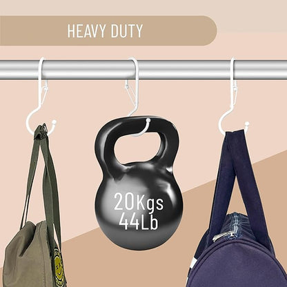 Blau Marité 6 Purse Hanger for Closet. Tote Hanger. S-Shaped Hooks S Hooks Twist Design. Anti Drop S-Shaped Hook for Hanging Handbags with Safety Buckle to Prevent Falls. Heavy Duty. (White, Twisted)