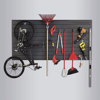 Proslat 33007 Mini Bundle with Slat Wall Panels and Mini Hook Kit, Charcoal