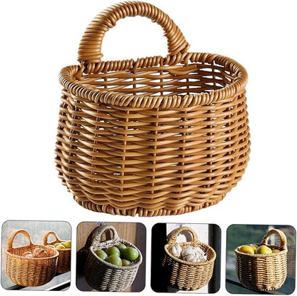 Decorative Woven Storage Basket for Kitchen Wall Mounted Egg and Vegetable Organizer High Grade Garlic and Ginger Container Elegant Design for Home Organization
