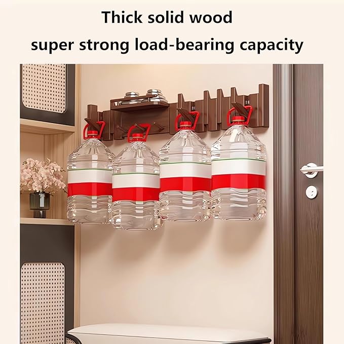 Wall Mounted Coat RackHooks Piano Key Hangers Natural Solid Wood Hanger Non-Woven Fabric Clothes Hangers for Closet, Kitchen, Bedroom, Bathroom, Entryway (Innovate-Beech, 6 Hooks)