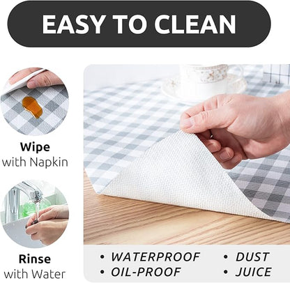 RAY STAR 12X120 Inch Shelf Liner for Kitchen Cabinets, Non-Adhesive Cabinet Liner Washable, PVC Drawer Liner for Dresser Non-Slip Bathroom (Plaid)(5 Roll)