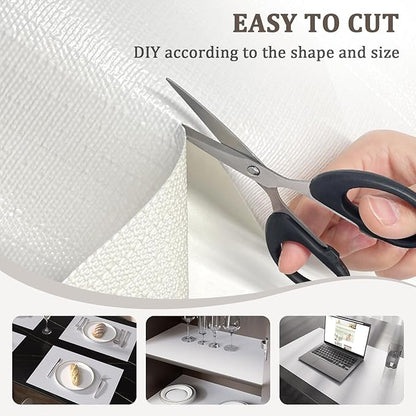 Shelf Liner for Kitchen Cabinets 12" x 360" Non-Adhesive Non-Slip Drawer Liners for Dresser, Waterproof Washable Paper, Durable Protector Mat for Pantry Shelves Cupboards, White