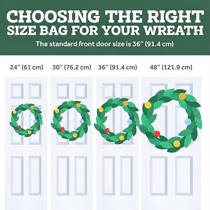 ZOBER 2 Pack Oxford Christmas Wreath Storage Container 30 Inch - Wreath Bag for Artificial Wreaths Box - Waterproof Fabric, Dual Zippered Wreaths Storage Bag With Strong Durable Handles - Red