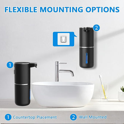 Automatic Soap Dispenser Touchless, USB Rechargeable Automatic Liquid Soap Dispenser, 12.8oz/380mL, 4 Level Adjustable, 1500mAh Smart Wall Mounted for Bathroom Kitchen Dish/Hand Soap