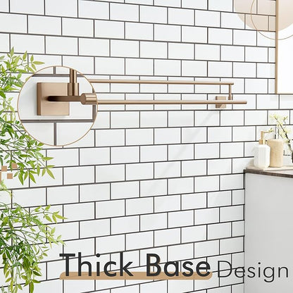 KOKOSIRI Towel Bars 36-Inch Bathroom Towel Holder Champagne Bronze Double Bath Towel Racks Wall Mounted Stainless Steel B5009CPG-L36