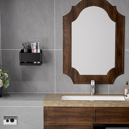 YESENT Aluminum Electric Toothbrush Holder - Bathroom Wall Mounted Toothbrush Holder (Black, Double Slot)