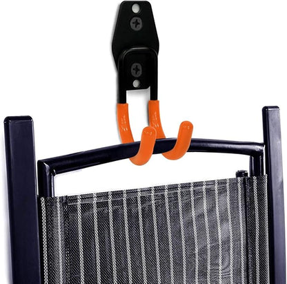 2 Pack Garage Storage Utility Hooks，Garage Garden Tool Organizer，Steel Wall Mount Hooks, Garden Small U Hooks (Type O-Orange)