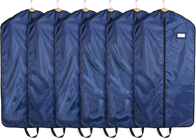 Covermates Keepsakes Garment Bag Set - Premium Polyester - Full Length Zipper - ID Window - Carrying Handles - Closet Storage, Blue