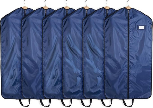Covermates Keepsakes Garment Bag Set - Premium Polyester - Full Length Zipper - ID Window - Carrying Handles - Closet Storage, Blue