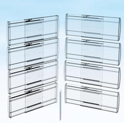 8 Pack Adjustable Drawer Dividers for Clothes,6" High Expandable From 12-20" Clear Drawer Organizers, PC Plastic Separators for Dresser/Bedroom/Bathroom/Kitchen/Office Storage