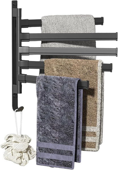 Rotating Towel Rack BSELUTNGY - Durable Space Saving Towel Racks for Bathroom Outdoor for Pool Over The Door Towel Rack Ideal for Balconies Cabinets Kitchens Perfect for Any Decor Style