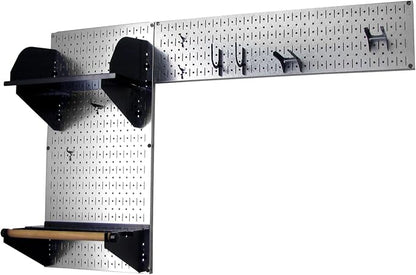 Wall Control Pegboard Garden Supplies Storage and Organization Garden Tool Organizer Kit with Metallic Pegboard and Black Accessories