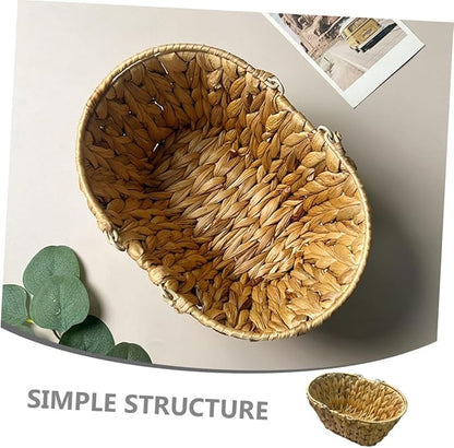 Woven Storage Basket Boho Decor Desktop Organizer Handle Storage Bins for Shelves