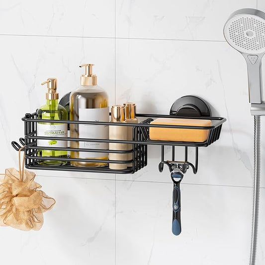 LEVERLOC Shower Caddy, Grey, Suction Cup, One Second Installation, Bionic Octopus Tentacle Design, Weatherproof, Waterproof, Oil-Proof, Anti-Aging, 12" L x 5" W x 4.7" H